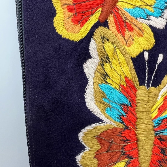 JERRY EDOUARD Vintage Purple Suede Butterfly Embroidered Zip GoGo Boots Sz 5.5 - Picture 16 of 16